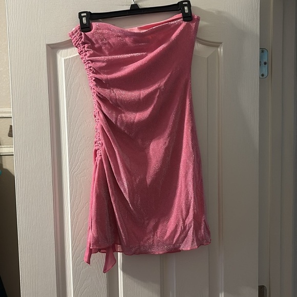 Princess Polly Pink Sparkly Mini Strapless Dress size 6 - Picture 4 of 7